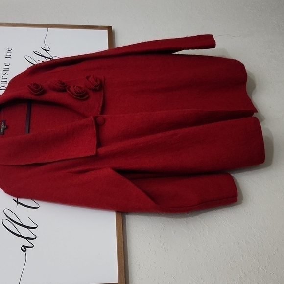 100% Wool Crochet Flowers Cardigan Jacket Sweater Winter Elegant 1X - Picture 2 of 16